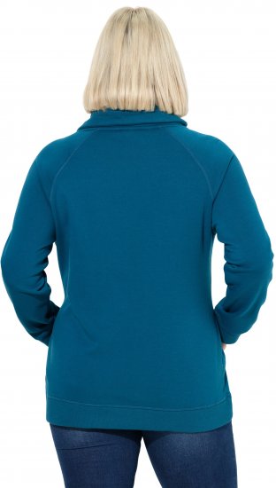 Ulla Popken Rhinestone Snowflake Turtleneck Sweatshirt Teal - Puloverji & jopice - 