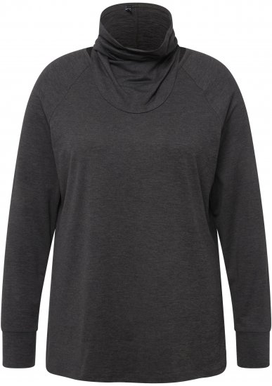 Ulla Popken Sweatshirt with Gaiter Black - Puloverji & jopice - 