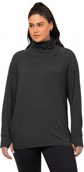 Ulla Popken Sweatshirt with Gaiter Black - Puloverji & jopice - 