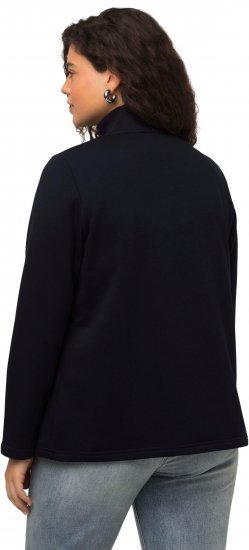 Ulla Popken Collared Long Sleeve Sweatshirt Navy - Puloverji & jopice - 