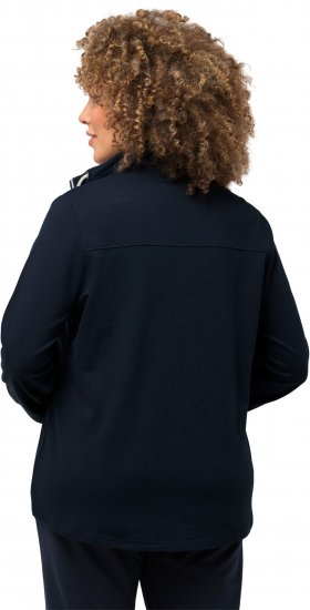 Ulla Popken Contrast Color Zip Up Sweatshirt Navy - Puloverji & jopice - 