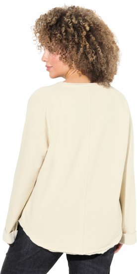 Ulla Popken Embroidered Freedom Rolled Edge Sweatshirt Sand - Puloverji & jopice - 