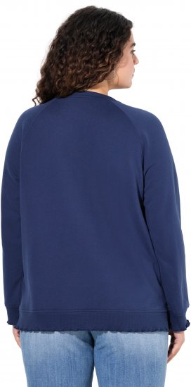 Ulla Popken NEW CASUAL Ruffled Hem Sweatshirt Navy - Puloverji & jopice - 