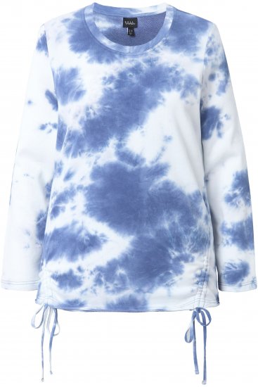 Ulla Popken Tie Dye Gathered Sweatshirt Atlantic Blue - Puloverji & jopice - 