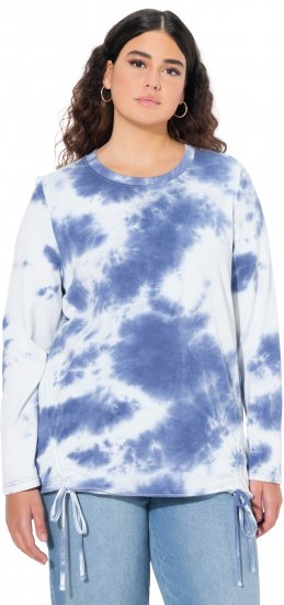 Ulla Popken Tie Dye Gathered Sweatshirt Atlantic Blue - Puloverji & jopice - 