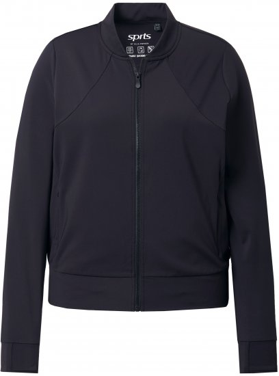 Ulla Popken Quick Drying College Collar Sweatshirt Black - Puloverji & jopice - 