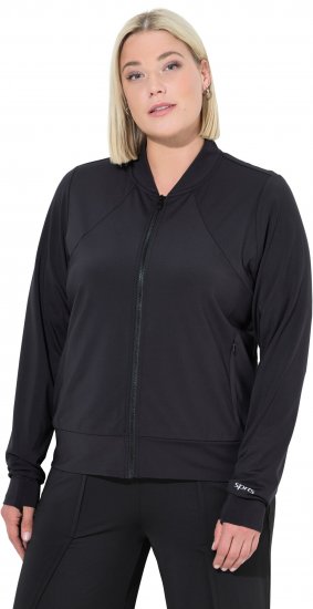 Ulla Popken Quick Drying College Collar Sweatshirt Black - Puloverji & jopice - 