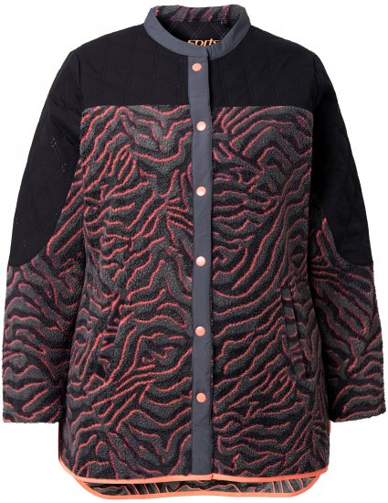 Ulla Popken Neon Tiger Stripe Jacket Black - Puloverji & jopice - 