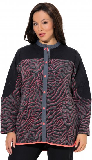 Ulla Popken Neon Tiger Stripe Jacket Black - Puloverji & jopice - 