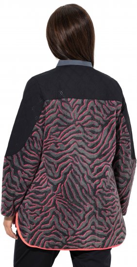 Ulla Popken Neon Tiger Stripe Jacket Black - Puloverji & jopice - 