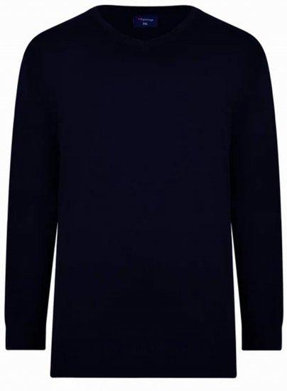 Espionage KW031 V-Neck Pullover Navy - Puloverji & jopice - Moški Puloverji & Jopice za Močnejše Postave