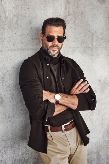 JP1880 Turtleneck Sweatshirt Long Sleeve Dark Brown - Puloverji & jopice - Moški Puloverji & Jopice za Močnejše Postave