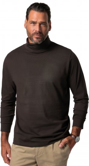JP1880 Turtleneck Sweatshirt Long Sleeve Dark Brown - Puloverji & jopice - Moški Puloverji & Jopice za Močnejše Postave