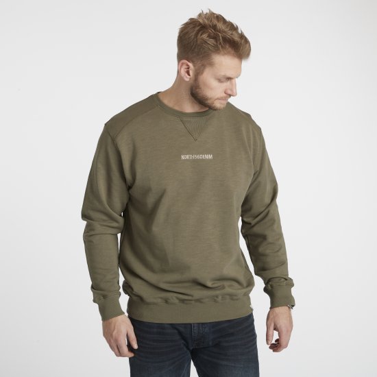 North Latitude Denim Logo Sweatshirt Dusty Olive Green TALL - TALL puloverji - TALL puloverji in jopice s kapuco