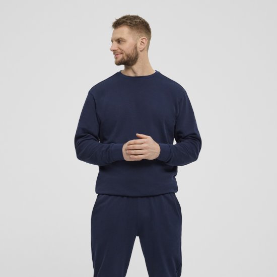 North Latitude Denim Crew Neck Sweatshirt Navy Blue TALL - TALL puloverji - 