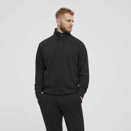 North Latitude Denim Half-Zip Sweatshirt Black TALL - TALL puloverji - 