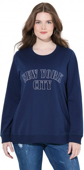Ulla Popken NYC Embroidered Long Sleeve Sweatshirt Ink Blue - Puloverji & jopice - 
