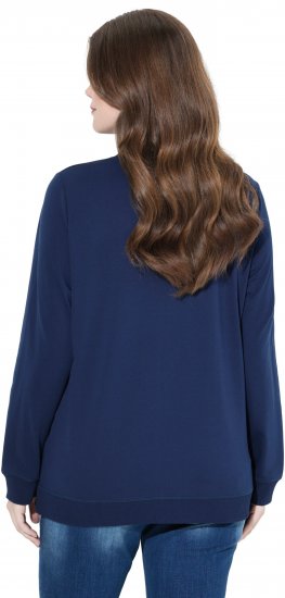 Ulla Popken NYC Embroidered Long Sleeve Sweatshirt Ink Blue - Puloverji & jopice - 