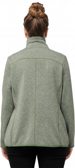 Ulla Popken Heather Knit Fleece Jacket Mint Green - Puloverji & jopice - 