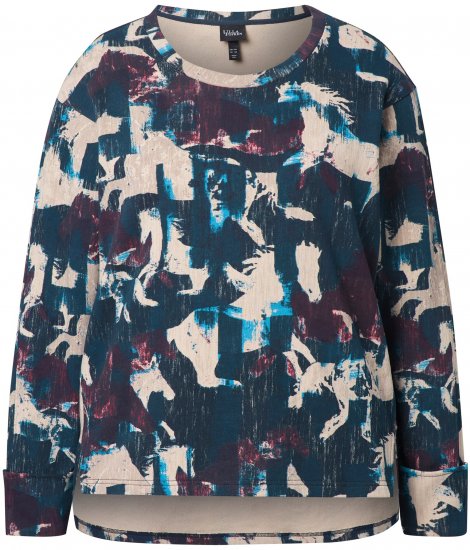 Ulla Popken Horse Print Long Sleeve Sweatshirt Navy - Puloverji & jopice - 