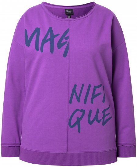 Ulla Popken Magnifique Split Style Sweatshirt Purple - Puloverji & jopice - 