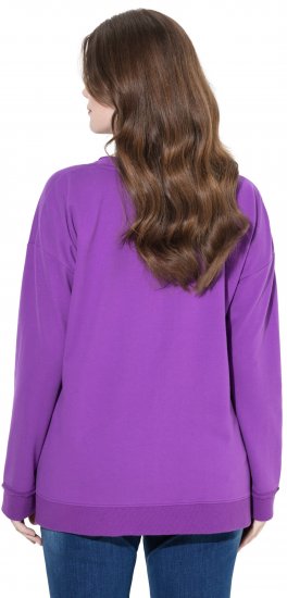 Ulla Popken Magnifique Split Style Sweatshirt Purple - Puloverji & jopice - 