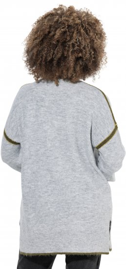 Ulla Popken Decorative Seam Sweater Light Grey Melange - Puloverji & jopice - 