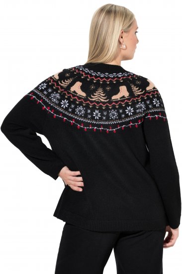 Ulla Popken Norwegian Style Christmas Sweater Black - Puloverji & jopice - 