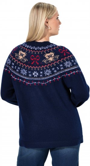 Ulla Popken Norwegian Style Christmas Sweater Blue - Puloverji & jopice - 