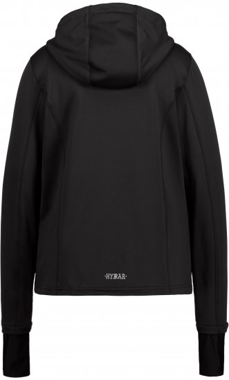 Ulla Popken HYPRAR Zip Front Hooded Stretch Sweatshirt Black - Puloverji & jopice - 