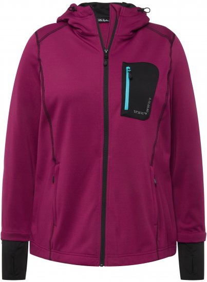 Ulla Popken HYPRAR Zip Front Hooded Stretch Sweatshirt Blackberry - Puloverji & jopice - 
