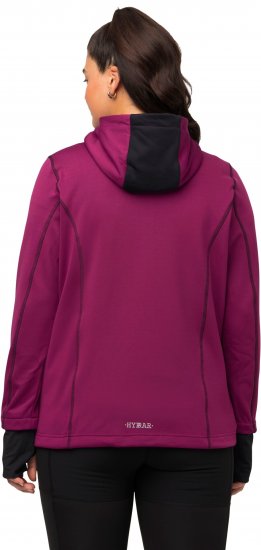 Ulla Popken HYPRAR Zip Front Hooded Stretch Sweatshirt Blackberry - Puloverji & jopice - 