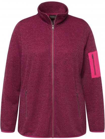 Ulla Popken Knit Fleece-Lined Zippered Jacket Fuchsia Pink - Puloverji & jopice - 