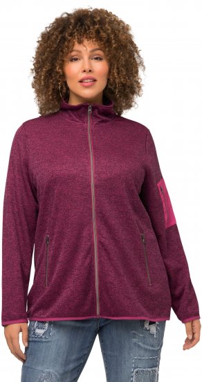 Ulla Popken Knit Fleece-Lined Zippered Jacket Fuchsia Pink - Puloverji & jopice - 