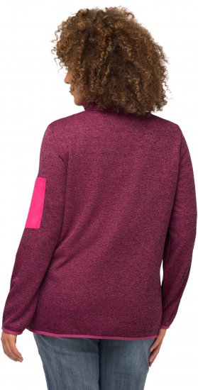 Ulla Popken Knit Fleece-Lined Zippered Jacket Fuchsia Pink - Puloverji & jopice - 