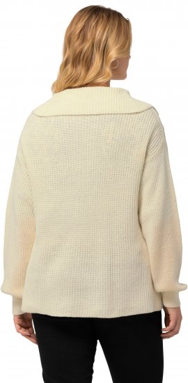 Ulla Popken Lace Up Sailor Collar Sweater Vanilla - Puloverji & jopice - 