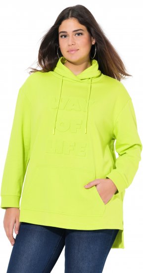 Ulla Popken Embossed Letter Sweatshirt Lime - Puloverji & jopice - 