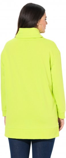 Ulla Popken Embossed Letter Sweatshirt Lime - Puloverji & jopice - 