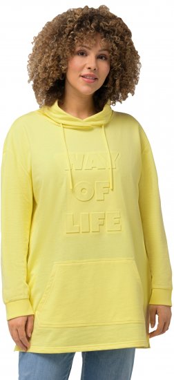 Ulla Popken Embossed Letter Sweatshirt Lemon Yellow - Puloverji & jopice - 