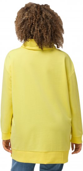 Ulla Popken Embossed Letter Sweatshirt Lemon Yellow - Puloverji & jopice - 