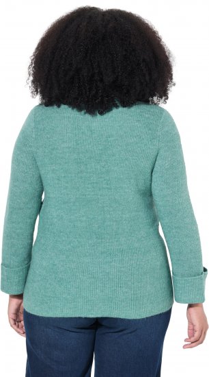 Ulla Popken Asymmetric Zipper Turtleneck Sweater Green - Puloverji & jopice - 