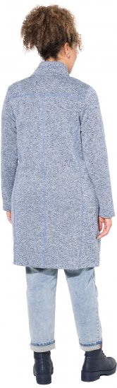 Ulla Popken Longline Knit Fleece Jacket Sky Blue - Puloverji & jopice - 
