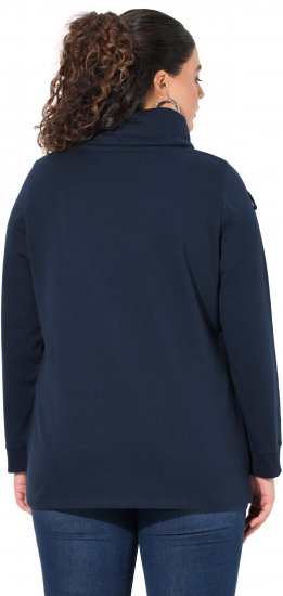 Ulla Popken HELLO Classic Fit Stand-Up Collar Sweatshirt Navy - Puloverji & jopice - 