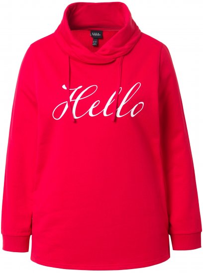 Ulla Popken HELLO Classic Fit Stand-Up Collar Sweatshirt Lychee - Puloverji & jopice - 