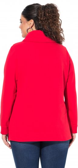 Ulla Popken HELLO Classic Fit Stand-Up Collar Sweatshirt Lychee - Puloverji & jopice - 