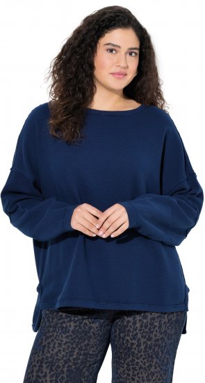 Ulla Popken Inverted Seam Long Sleeve Sweatshirt Navy - Puloverji & jopice - 