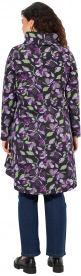 Ulla Popken Floral Stand-Up Collar Flounce Panel Sweatshirt Black - Puloverji & jopice - 