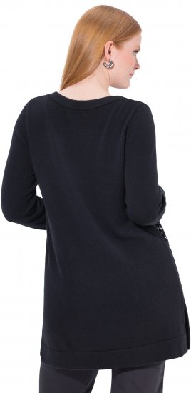 Ulla Popken Sequined Soft Fine Knit Sweater Black - Puloverji & jopice - 