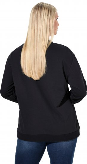 Ulla Popken Sparkling Sequin Bows Christmas Sweatshirt Black - Puloverji & jopice - 