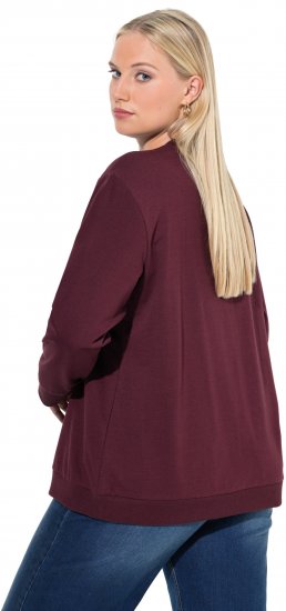 Ulla Popken Sparkling Sequin Bows Christmas Sweatshirt Plum - Puloverji & jopice - 